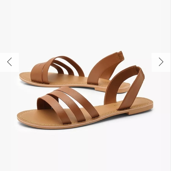 Tan Strap Sandals with back size 6 - Picture 2 of 5